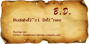 Budaházi Dénes névjegykártya